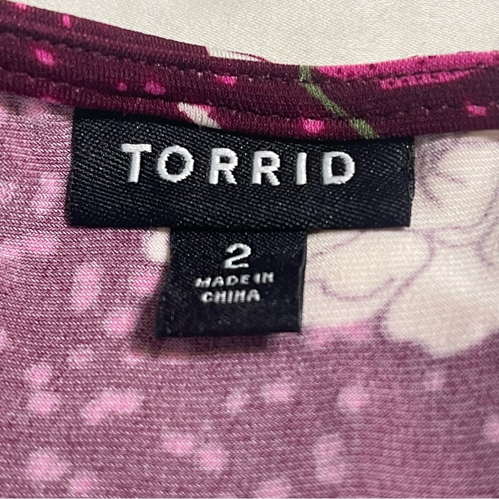 Torrid Torrid Purple Floral Faux-Wrap Dress Day - Picture 10 of 12